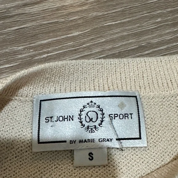 St. John Cream Knit Tank Top Sleeveless Sweater Vest - Picture 2 of 6